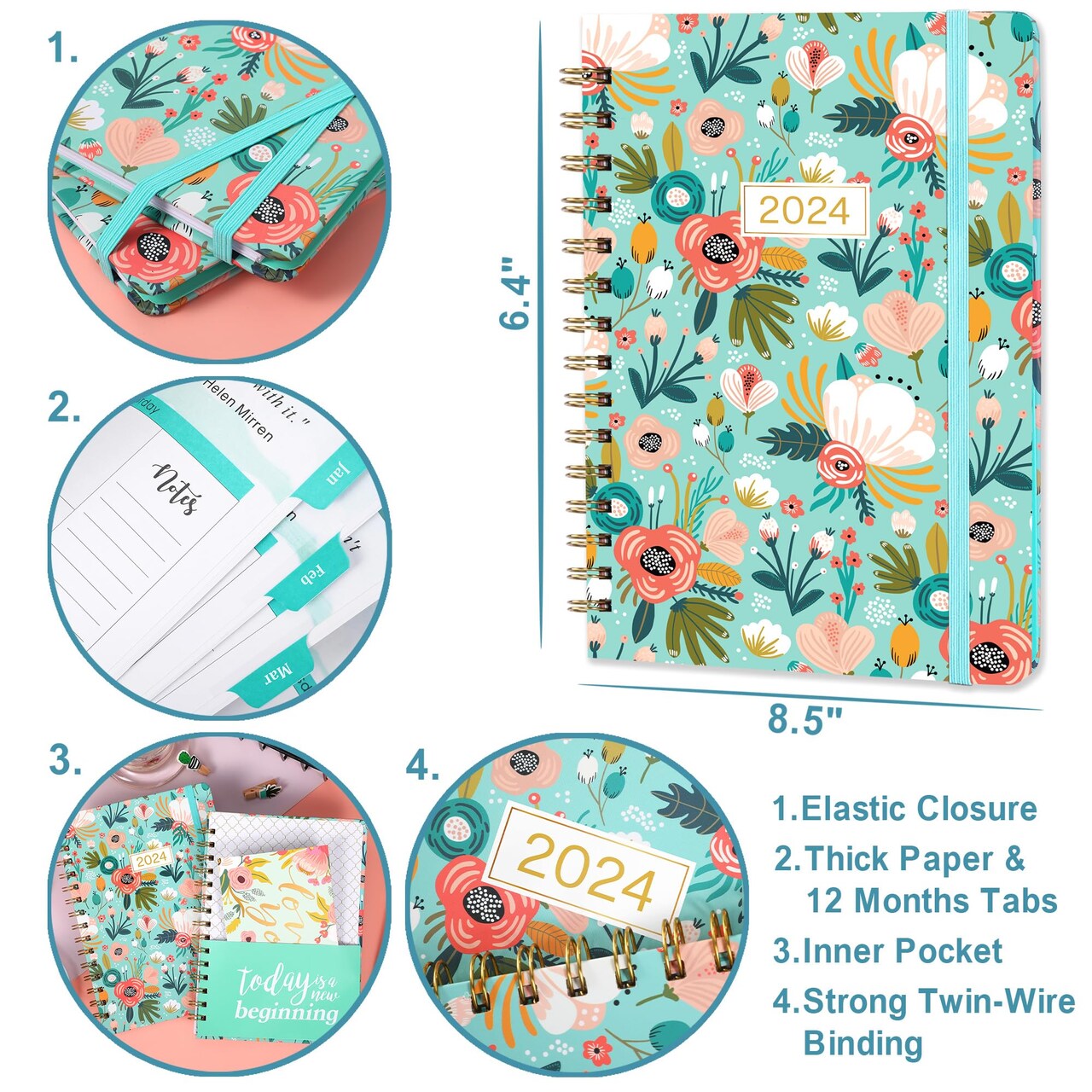 2025-2026 Planner - 2025-2026 Academic Planner form July 2025 to June 2026, Calendar Planners with Inner Pocket, Premium Paper, 6.4‘’ x 8.3'''